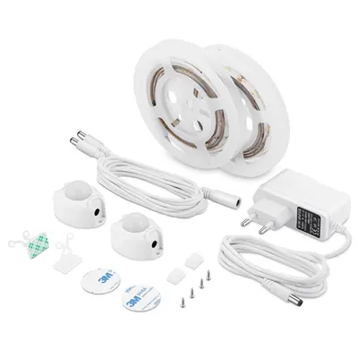 LUMAX- Sursa de iluminat LS502S dublu set: Stip 2x LED, 2x senzor de mișcare, sursa de alimentare