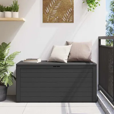 vidaXL Ladă de depozitare pentru grădină, antracit, 116 x 44 x 55 cm