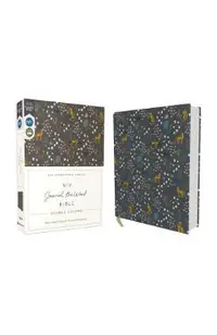 Niv, Journal the Word Bible, Double-Column, Cloth Over Board, Navy Floral, Red Letter, Comfort Print: Reflect, Take Notes, or Create Art Next to Your