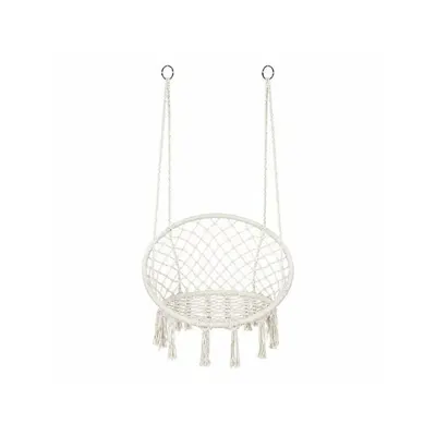 Leagan suspendat Boho, Baby Mix, Pentru gradina si interior, Dimensiuni 80×60×120 cm, Sustinere pana la 125 kg, Bej