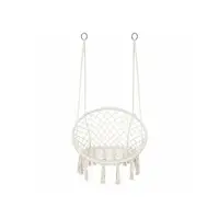Leagan suspendat Boho, Baby Mix, Pentru gradina si interior, Dimensiuni 80×60×120 cm, Sustinere pana la 125 kg, Bej