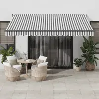 Gossi copertina retractabila automat, antracit/alb, 400x300 cm