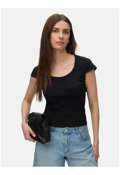 Tricou dama - slim fit - bumbac organic - negru
