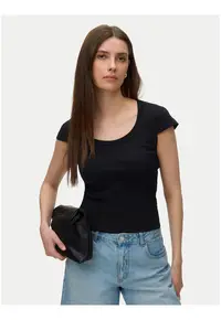 Tricou dama - slim fit - bumbac organic - negru -