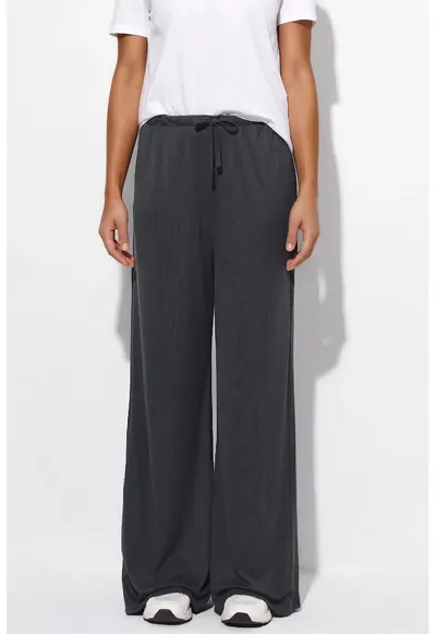 Pantaloni dama - croiala larga - gri inchis - 50% modal - 44% poliester - 6% elastan
