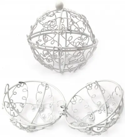 Cutie metalică Em Art - minge, 6 х 6 cm, alb