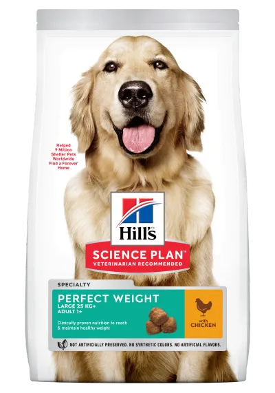 Hrana uscata caini, Hill's Science Plan Canine Adult Perfect Weight Large Breed Chicken, 12 kg