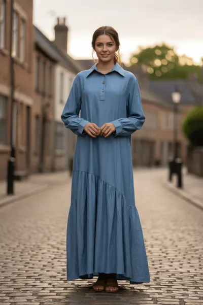 Rochie imitatie denim lunga