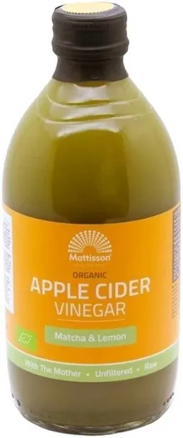 Mattisson Healthstyle Oțet de mere organic cu matcha și lămâie, 500 ml
