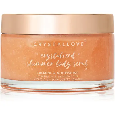 Crystallove Rose Quartz Shimmer Body Scrub exfoliant pentru corp 200 g