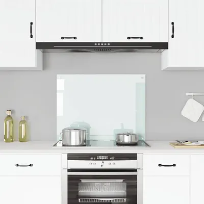 vidaXL Panou antistropi de bucătărie, culoare lapte, 80x60 cm, sticlă securizată