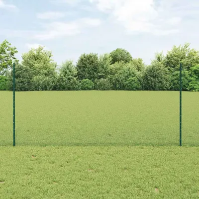 vidaXL Gard hexagonal cu stâlp 100 x 1,2 m Oțel cu strat de PVC Verde
