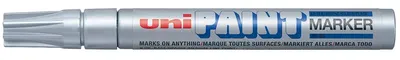 Marker permanent Uniball pe baza uleioasa - Argintiu