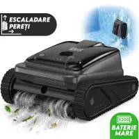 Robot curatare piscina iHunt BRO Robo Pool SUPREME, Triple Motor 110W, Turbo Suction, Curata Podeaua E i Linia Apei Peretilor, Giroscop, Senzori Ultrasonici Dubli, Filtrare 180 µm, Fara Fir