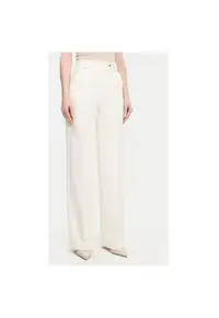 Pantaloni din material textil dama 25EB537/M26/43VA - Sintetic - Ecru - Ecru