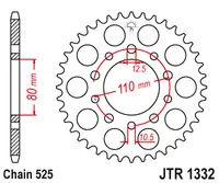 JT - Foaie (spate) JTR1332, 43 dinti - XRV 750AfrTwin 93