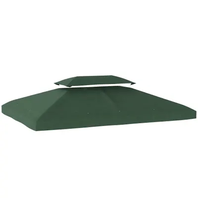 Outsunny Husă de Schimb 4x3 m cu Acoperiș Dublu, Orificii de Scurgere și Protecție UV, Doar Husa, NU Include Cadru, Verde | Aosom Romania