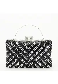 Geanta clutch neagra cu model 3d BYH-87900 06 14924 - Negru