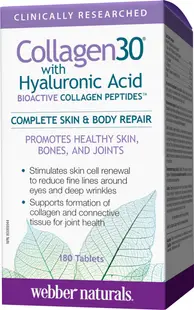 Collagen30 with Hyaluronic Acid, 180 tablete, Webber Naturals