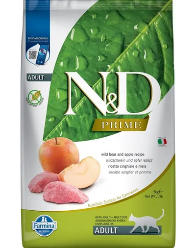 FARMINA N&D Boar & Apple Adult Cat Hrana uscata pentru pisci adulte, cu mar si mistret 5 kg