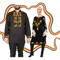 Set Cuplu Traditional 376 Camasa Traditionala si Rochie Traditionala