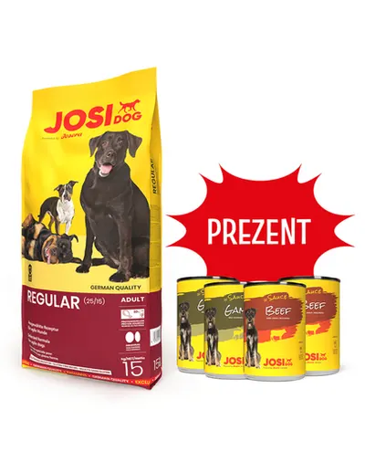 JOSERA JosiDog Regular Adult 15 kg + 4 conserve GRATIS