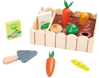 Set jucarii din lemn Lelin - Legume de plantat