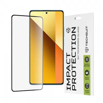 Folie de protectie Ecran Techsuit pentru Xiaomi Redmi Note 13 5G, Sticla Securizata, Full Glue, 111D, Neagra