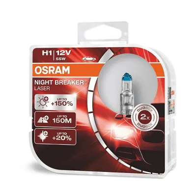 Set 2 Becuri 12V H1 55 W Night Breaker Laser Nextgen +150% Osram