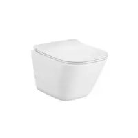 Vas WC Roca The Gap Square A34647A000, suspendat, Rimless, fara capac, Alb