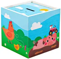 Pusculita din lemn pentru copii Bigjigs - Ferma