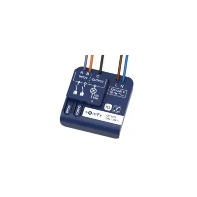 Receptor Somfy IZYMO io, Control lumina ON / OFF, Compatibil cu Unitate de comanda Tahoma Resigilat