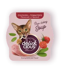 Delickcious Pisica Plic Supa Pui Cu Rosii Si Spanac 80 g