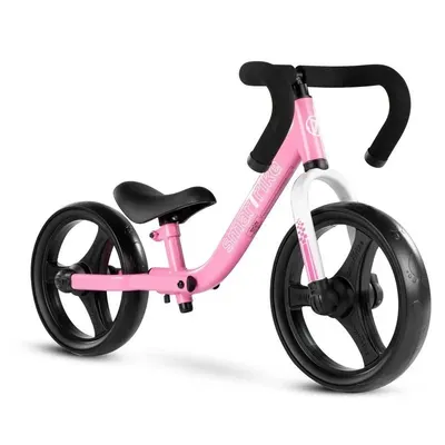 Bicicleta copii fara pedale Balance Bike Folding SmarTrike Pink, pliabila, de la 2 ani, roti din cauciuc EVA, scaun si ghidon ajustabile pe inaltime, manere din material moale