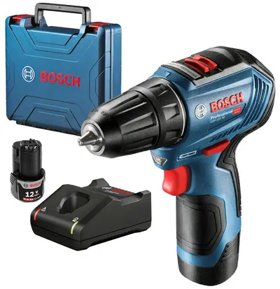 Șurubelnită cu acumulator Bosch - Professional, GSR 12V-30, 30 Nm, 12V, 2х2Ah