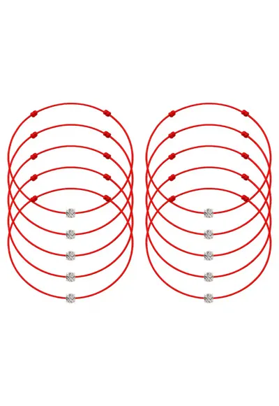 Set de bratari martisor cu cristal Preciosa - 10 bucati - 65987 - Alb