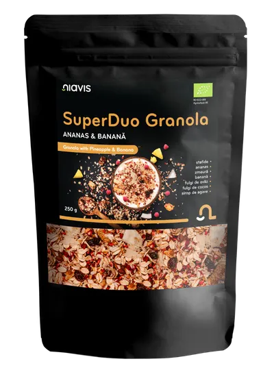 Granola cu ananas si banana Super Duo, 250g, Niavis