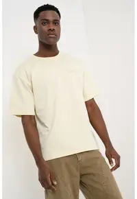 Tricou din bumbac cu imprimeu pe partea din spate - Bej deschis