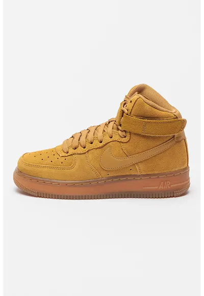 Pantofi sport high-cut din piele intoarsa Air Force 1 - Galben inchis