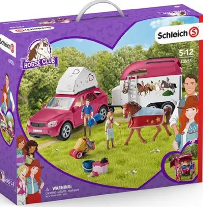 Set de joaca Schleich Horse Club - Tabara de echitatie cu masina si remorca