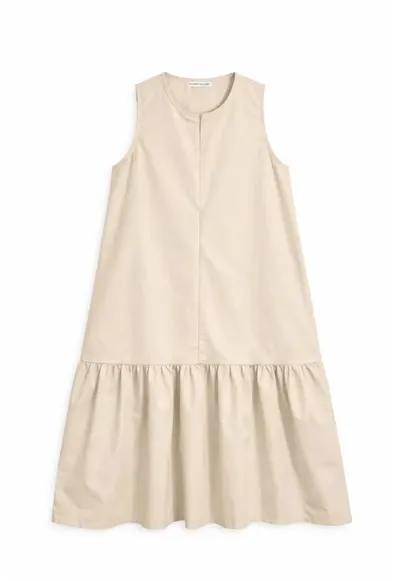 Rochie Maxi - detalii cu volane - bumbac/poliester - crem