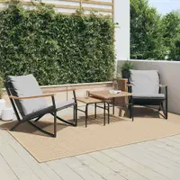 Gossi set mobilier de balcon, 4 piese, cu perne, negru, otel