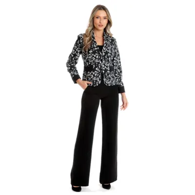 Sacou dama DV24S55 negru/alb floral, Dress to Impress | marimea 38