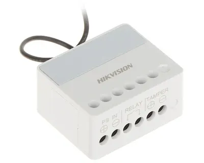 Modul releu AXPRO Hikvision DS-PM1-O1L-WE, 1 x NO/NC (0~36 V DC, Max 5 A), comunicare 868 MHz two-way wireless, criptare AES-128