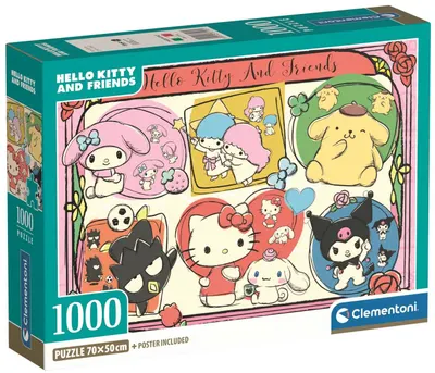 Puzzle Clementoni din 1000 piese Hello Kitty și prietenii, varianta 2