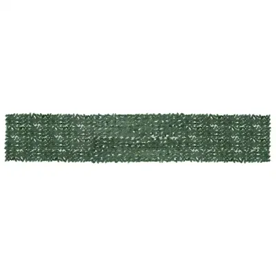 vidaXL Paravan de balcon, frunze verde închis, 600x100 cm