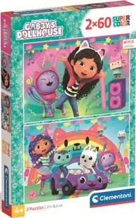 Puzzle pentru copii Clementoni din 2 x 60 piese - Gabby's Dollhouse