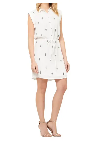 Rochie-camasa cu imprimeu grafic Yucca