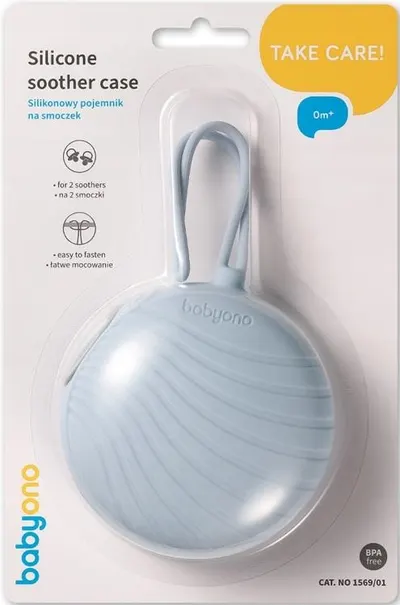 Cutie pentru suzete Babyono - din silicon, albastră
