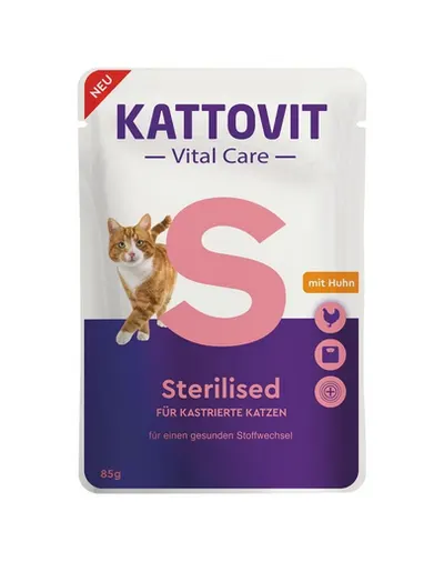KATTOVIT Vital Care Sterilised cu pui 85 g plic hrana umeda